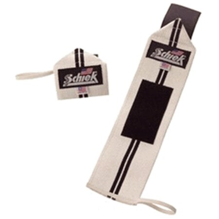 Schiek Sports 12 in. Schiek Line Heavy Duty Wrist Wraps - White SC455282